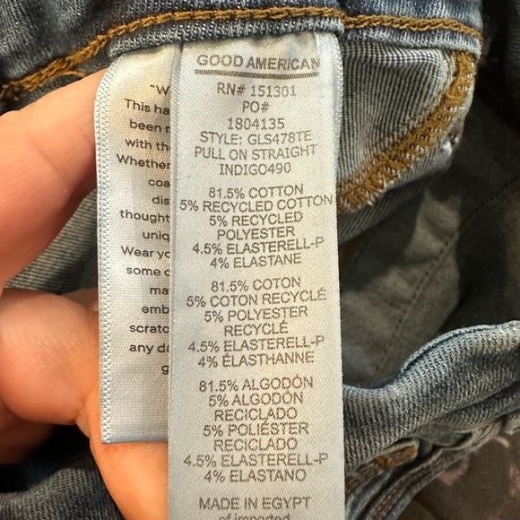 Good American Pull On Straight Leg Blue Jeans - Picture 8 of 8